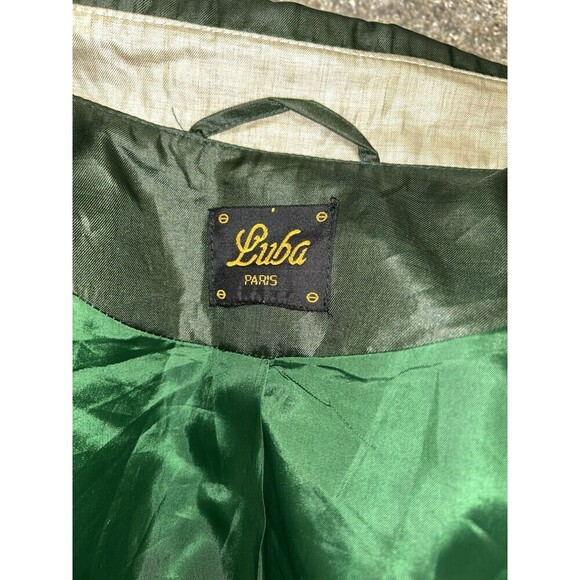 Luba Paris 80s Full‎ Length Green Trench Rain Coat Size 11/12 - Picture 3 of 7